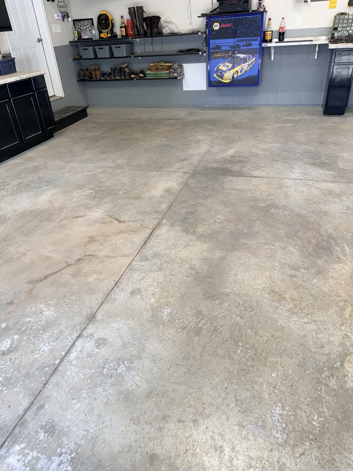 Original garage concrete before floor coating